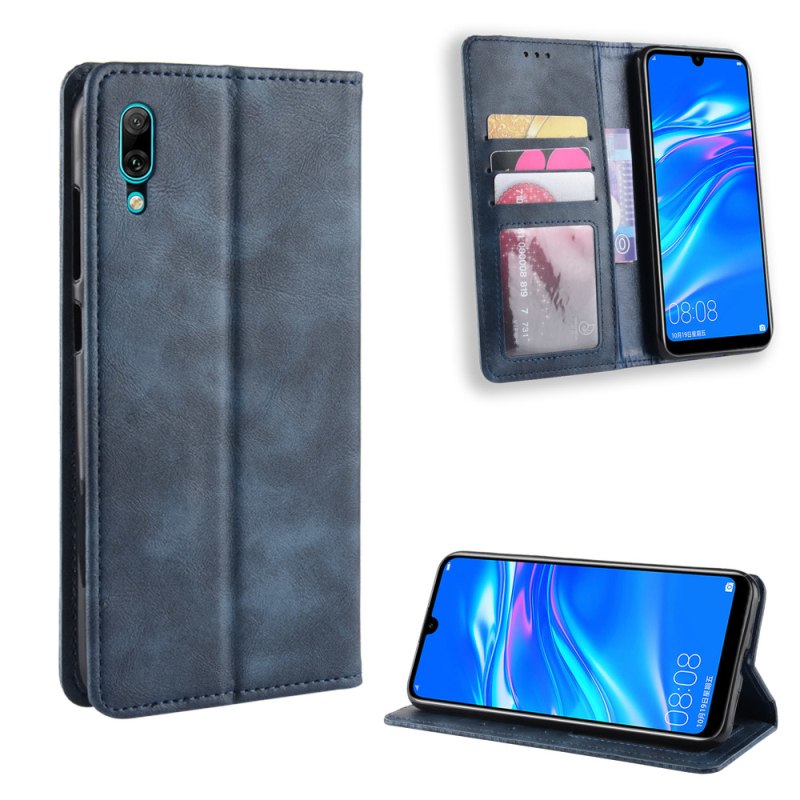 เคส Y7 Pro (2019) #เคสฝาพับปกหนังสไตล์วินเทจดูดซับอัตโนมัติแบบกระเป๋าสตางค์