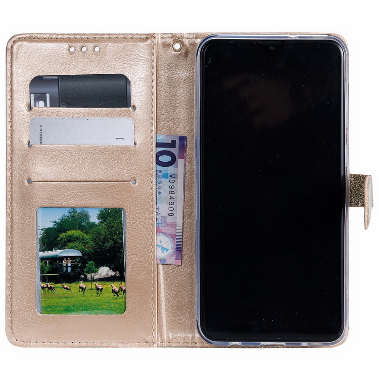 Case Samsung Galaxy A10 #เคสฝาพับหนัง PU ผิวเคลือบผงแวววาว Glitter Powder Coated Wallet