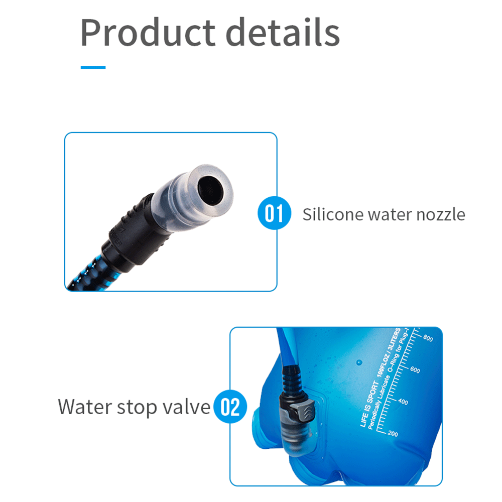 ถุงน้ำวิ่งเทรล ถุงน้ำวิ่งพกพา (สีฟ้า) ขนาด 1.5L, 2L, 3L TPU รุ่น SD62 (L05)