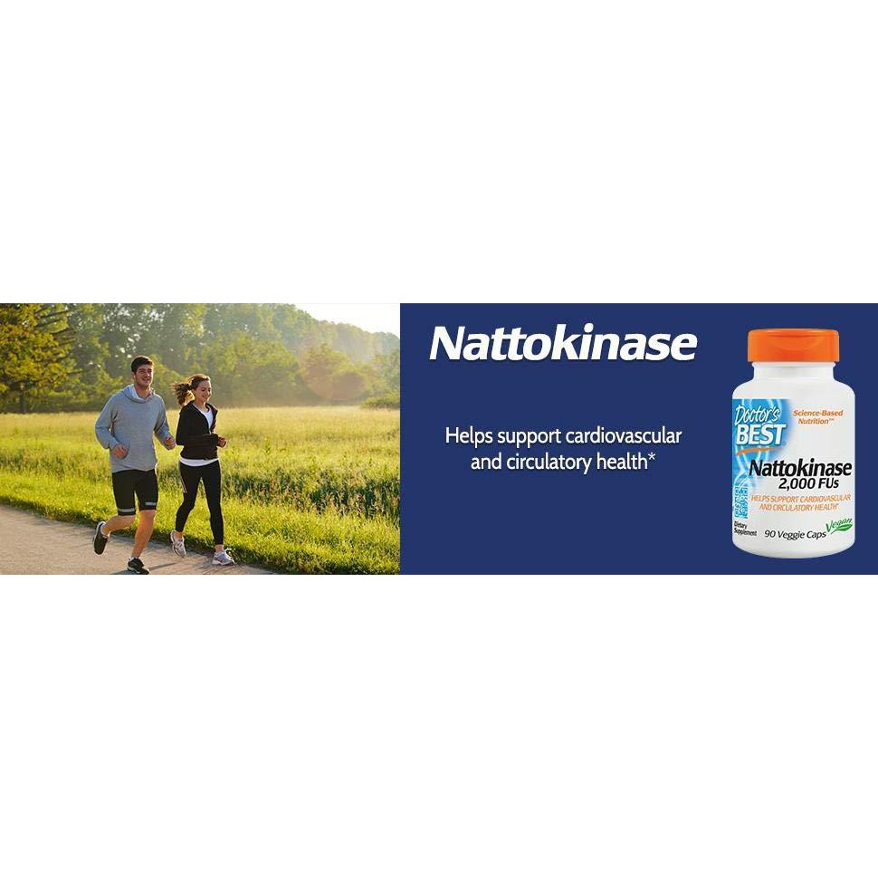 Doctor's Best® Nattokinase 2,000 FUs 90 Veggie Caps นัตโตะ สกัดจากถั่วเหลืองหมักของญี่ปุ่น บำรุงหัวใจและหลอดเลือด