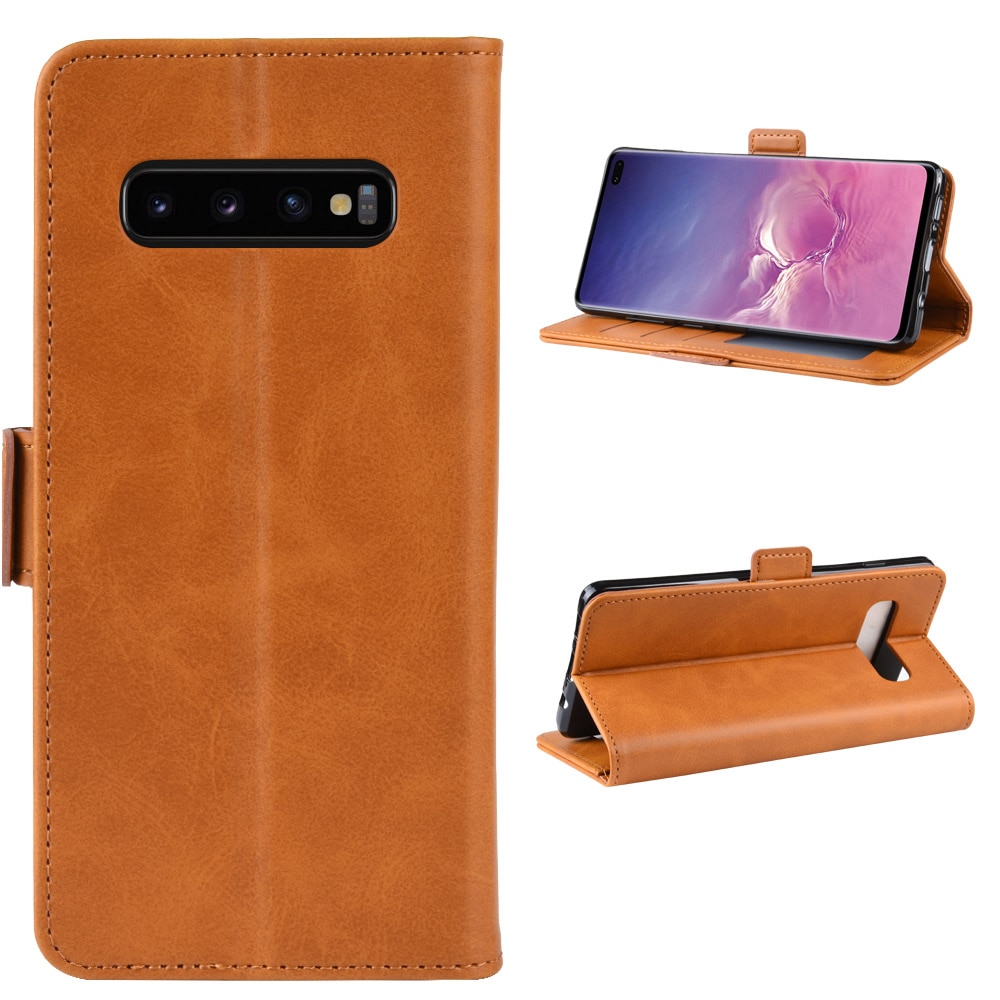 Case Samsung Galaxy S10+ #เคสฝาพับหนัง PU มีแถบปิดแม่เหล็กสไตล์กระเป๋าสตางค์