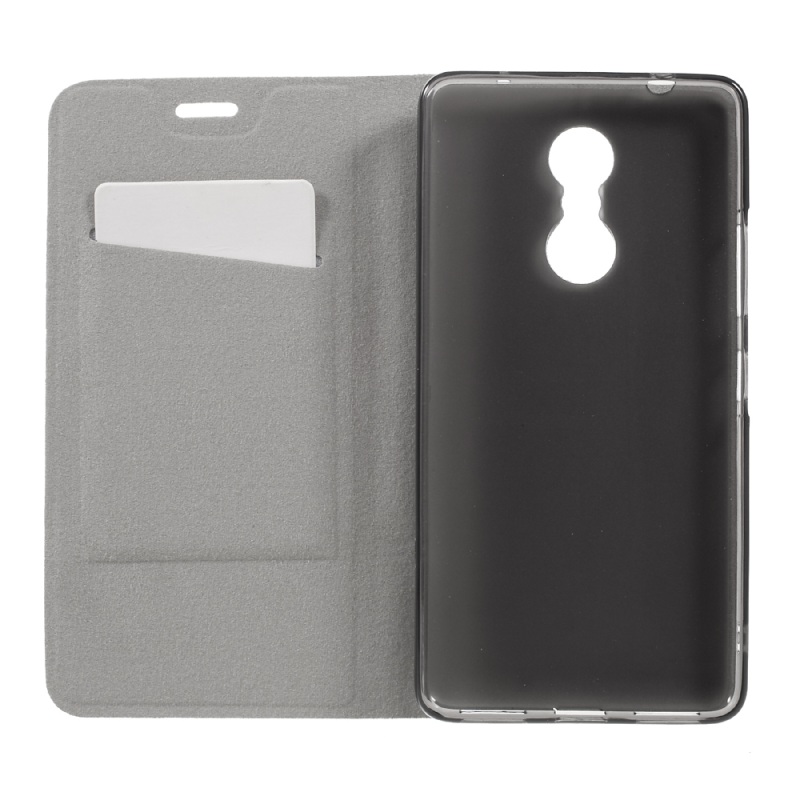 Case Lenovo K6 Note เคสฝาพับปกเสริมแผ่นเหล็ก Cross Texture Leather สวยงามทันสมัย