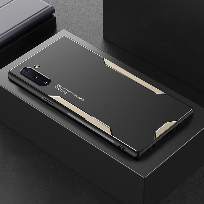 เคส Samsung Galaxy Note 10 #เคสฝาหลังไฮบริด Metal +TPU Shockproof metal back plate Phone Back Cover