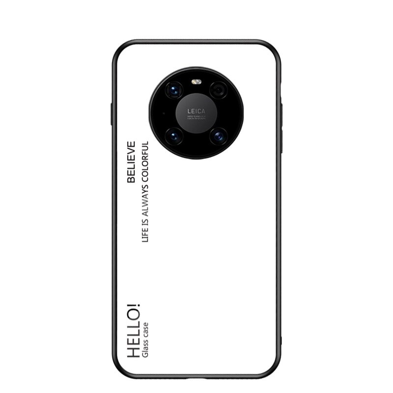 เคส Huawei Mate 40 Pro #เคสฝาหลัง Gradient Color Glass + PC + TPU Hybrid Case