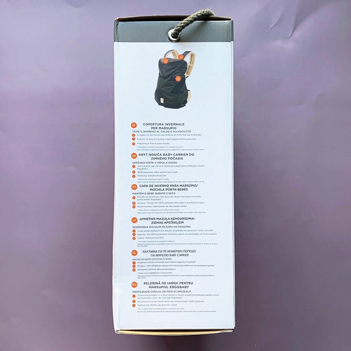 Ergobaby® All-Weather Cover Baby Blanket & Wrap For Baby Carrier Ergonomic Wrap, Keeps Baby Warm & Dry Soft, Fleece Lining ผ้าคลุมสำหรับเป้อุ้มเด็ก กันแดด กันฝน