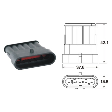 ปลั๊กต่อสายไฟในรถยนต์ AUTOMOTIVE CONNECTORS, 060 AM SPECIALSEAL 1.5 SERIES SEALED 1.25SQMM