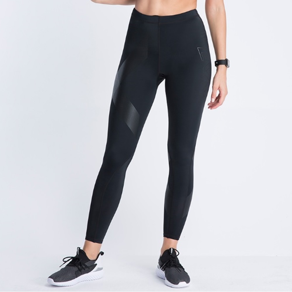 กางเกงวิ่งรัดกล้ามเนื้อผู้หญิง สำหรับวิ่ง เล่นโยคะ รุ่นขายาว EVS Women Compression Tights Move White/Red/Black(G09)
