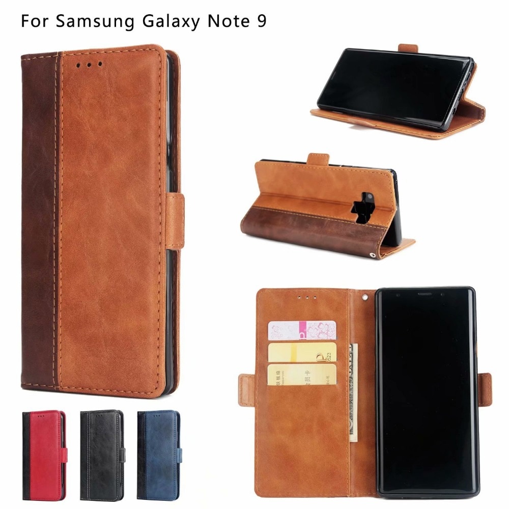 Case Samsung Galaxy Note 9 N960 #เคสฝาพับแบบกระเป๋าสตางค์สไตล์ Retro Contrast Color