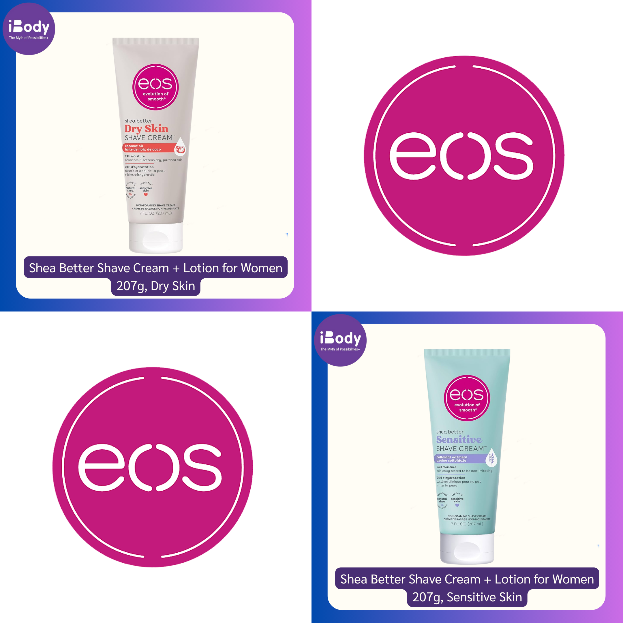 eos® Shea Better Shave Cream + Lotion for Women 207 g ครีมโกนขน + โลชั่น ให้ความชุ่มชื่น ใช้ได้ทั้งเปียกและเเห้ง