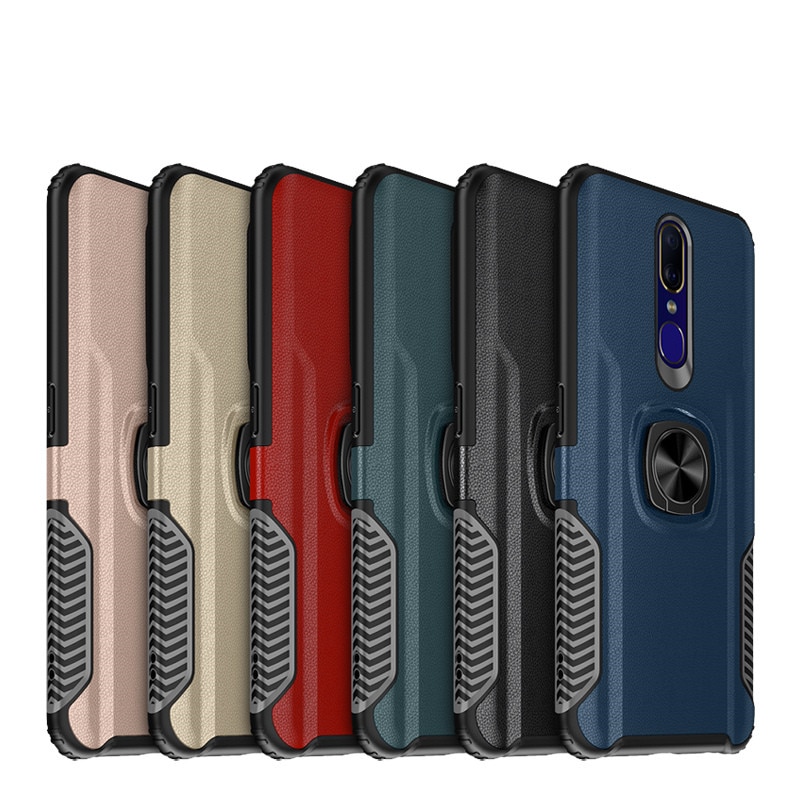 Case Oppo F11 Pro #เคสฝาหลัง Hybrid Hybrid PC + TPU มีแหวนนิ้ว