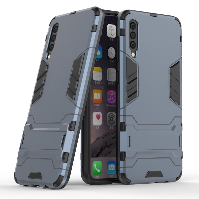 Case Samsung Galaxy A70 #เคสฝาหลังพลาสติก ไฮบริด TPU + Kickstand