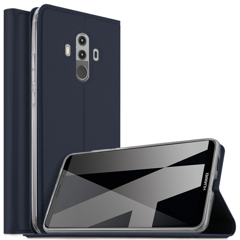 เคส Huawei Mate 10 Pro 6นิ้ว #เคสฝาพับหนัง PU ผิวเรียบมีช่องใส่บัตรปิดแม่เหล็กสวยงามทันสมัย
