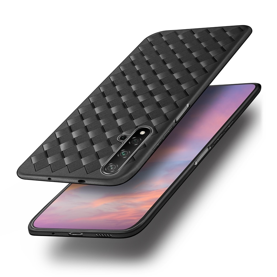 Case Huawei Nova 5T #เคสฝาหลังนิ่ม Woven Texture Soft TPU