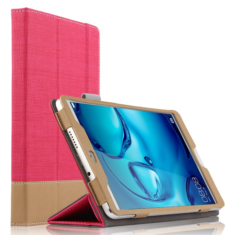 เคส Huawei MediaPad M3 8.4 นิ้ว #เคสฝาพับหนัง PU แบบ 3 พับสมาร์ท 2 สี Bi-color Smart Stripe Leather Wallet