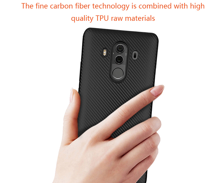 เคส Huawei Mate 10 Pro #เคสฝาหลังนิ่ม Carbon Fiber Texture Soft TPU Protective