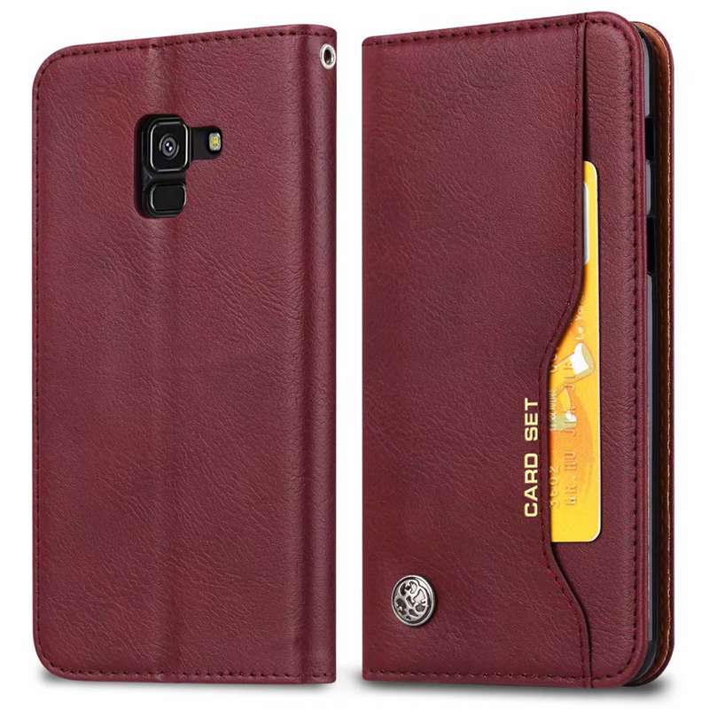 เคส Samsung Galaxy J6 (2018) #เคสฝาพับแบบกระเป๋าสตางค์หนัง PU มีช่องเสียบบัตรคุณภาพดี