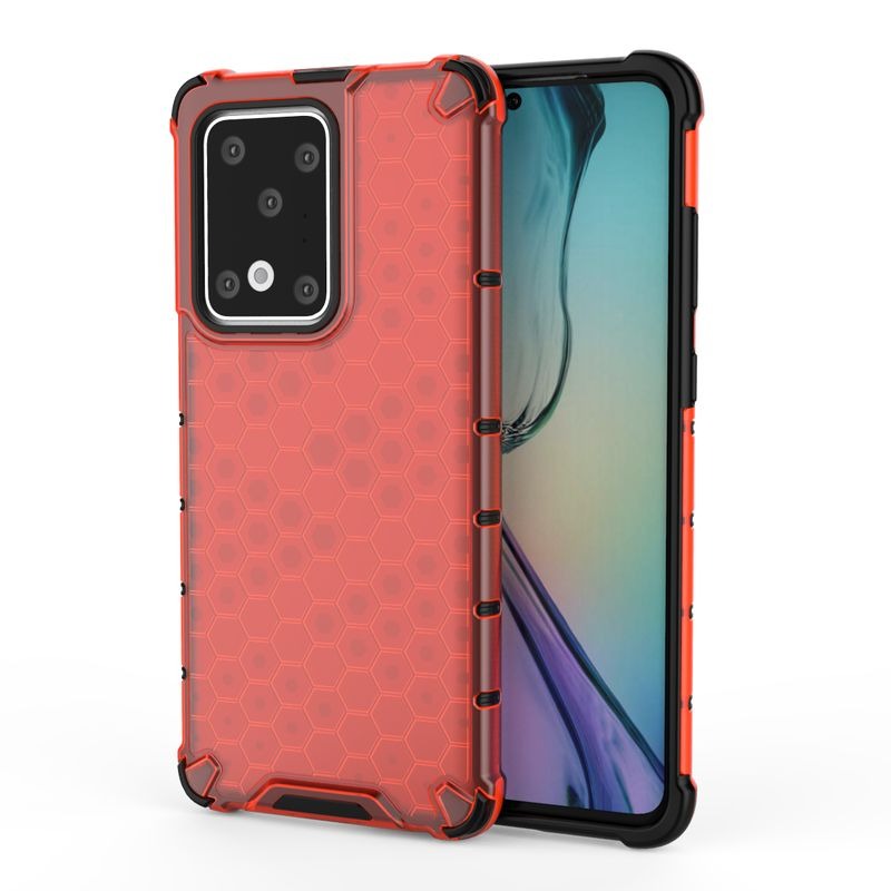 Case Samsung Galaxy S20 Ultra / S20 Ultra 5G #เคสฝาหลังกันกระแทก Honeycomb Shock Absorber TPU + PC + Silicone Hybrid