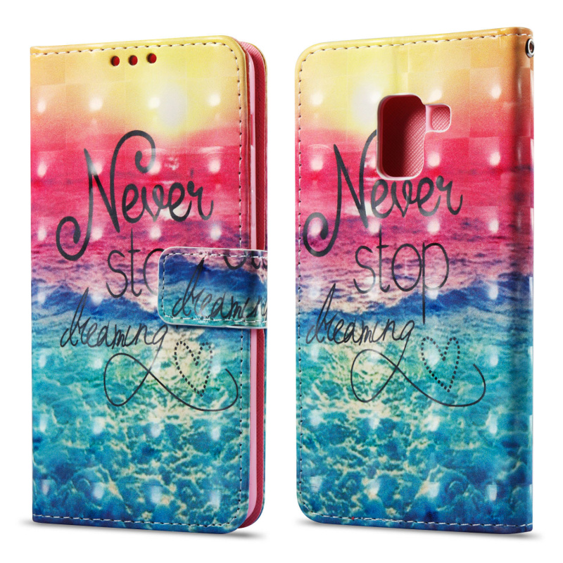 Case Samsung Galaxy A8 2018 #เคสฝาพับ3D สไตล์กระเป๋าสตางค์ Vivid Pattern Stand Leather