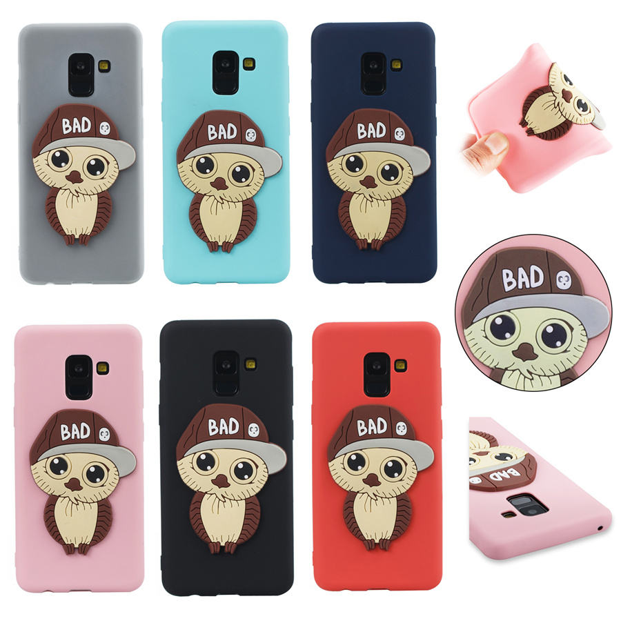 Case Samsung Galaxy A8+ (2018) #เคสฝาหลังนิ่มลายนกฮูกใส่หมวก 3D น่ารัก Cute 3D Owl with Cap Pattern Gel