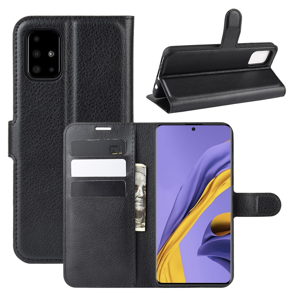 Case Samsung Galaxy A51 #เคสฝาพับสไตล์กระเป๋าสตางค์หนัง PU ผิวลิ้นจี่สีสันสวยงามทันสมัย
