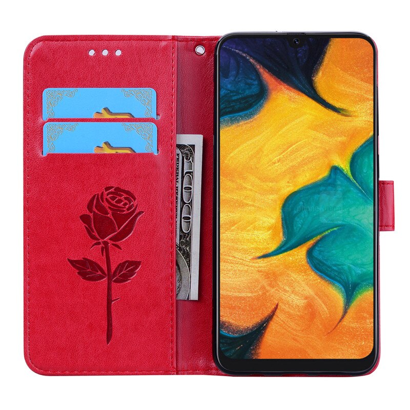 Case Huawei P40 #เคสฝาพับหนัง PU ลายดอกกุหลาบแบบกระเป๋าสตางค์ HAT PRINCE Imprinted Rose Leather