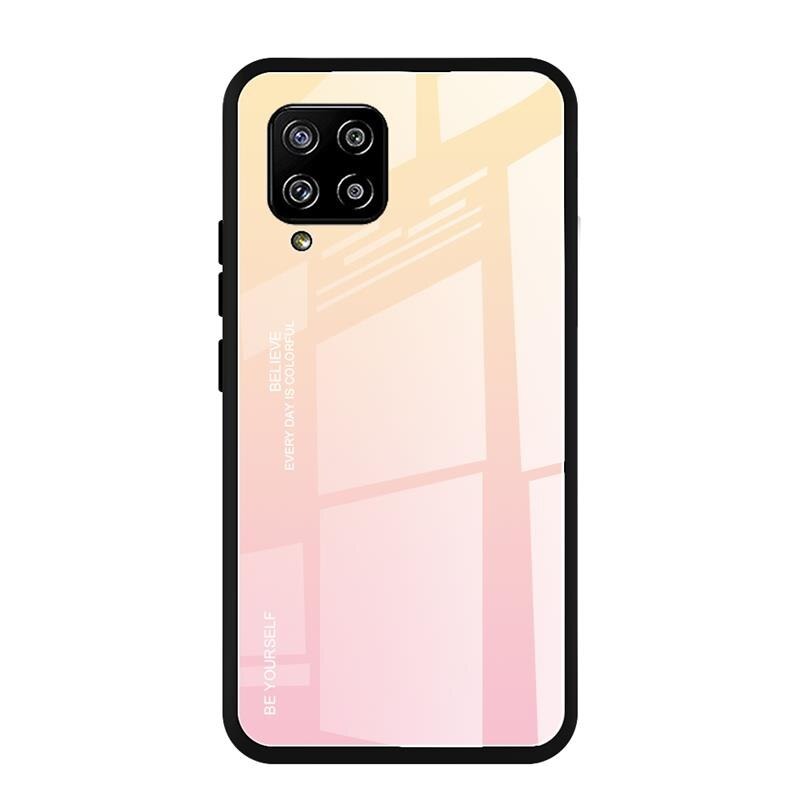 เคส Samsung Galaxy A42 5G #เคสฝาหลัง Gradient Color Glass + PC + TPU Hybrid Case