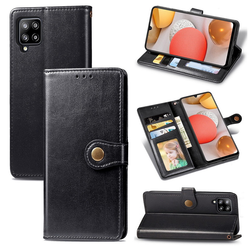 Case Samsung Galaxy A42 5G#เคสฝาพับแถบปิดแม่เหล็กพับตั้งได้ Magnetic Closure Wallet Lanyard Leather