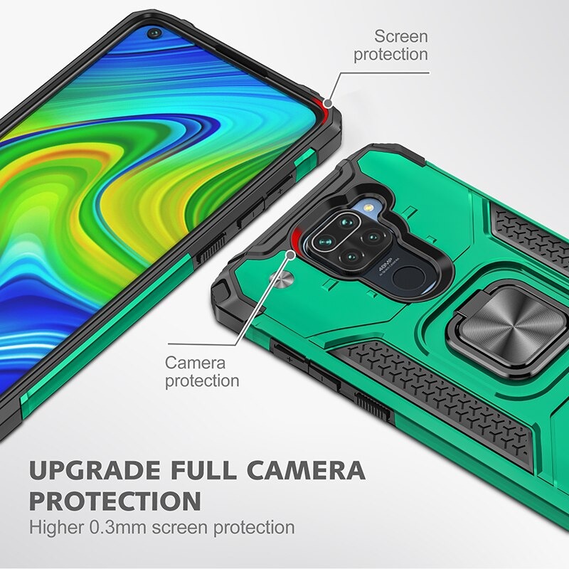 เคส Redmi Note 9 #เคสฝาหลัง Hybrid TPU+PC มีแหวนสวมนิ้ว