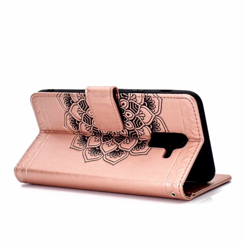 Case Samsung Galaxy A6+ (2018) #เคสฝาพับหนัง PU พิมพ์ลายแมนดาลา