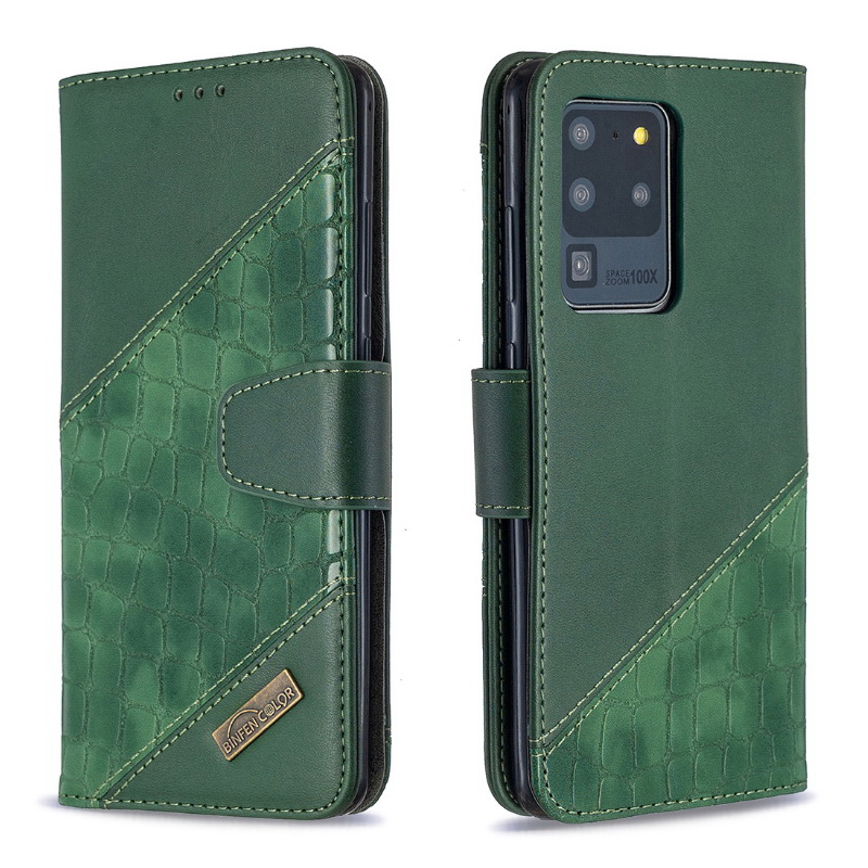 เคส Samsung Galaxy Note 20 / Note 20 5G #เคสฝาพับหนัง PU ลายนูนมีช่องเสียบบัตร Luxury Crocodile Texture Wallet Emboss Leather Stand Phone Case