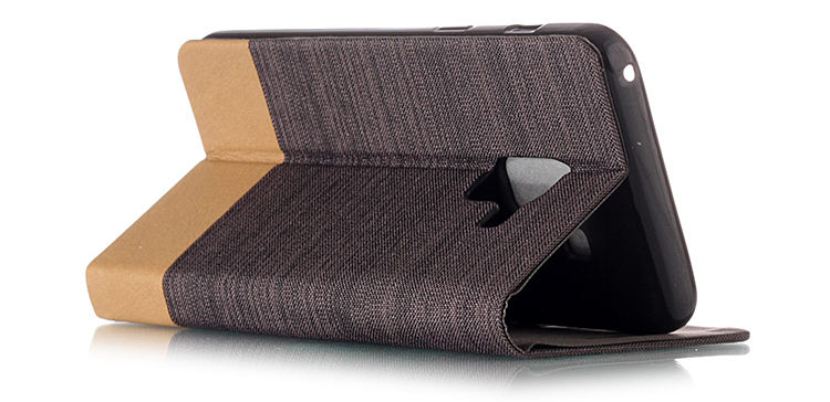 เคส Samsung Galaxy A8+(2018) #เคสฝาพับหนัง PU Canvas Leather Coated PC Case #เคสคุณภาพดีราคาถูก