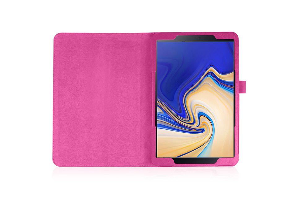 เคส Samsung Galaxy Tab S4 10.5นิ้ว T830/T835 #เคสฝาพับหนัง PU ผิวลิ้นจี่ Litchi Skin Leather Case