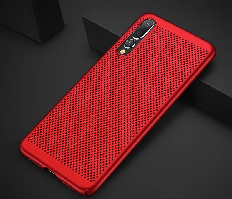 Case Huawei P20 Pro #เคสฝาหลังพลาสติกรูตะแกรงช่วยระบายความร้อน Hollow Mesh PC Shell