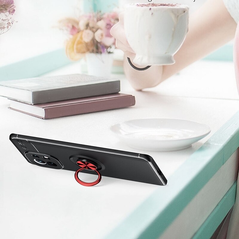 เคส Xiaomi Mi 11 #เคสฝาหลัง TPU Finger Ring Kickstand (แผ่นโลหะแบบ Built-in)
