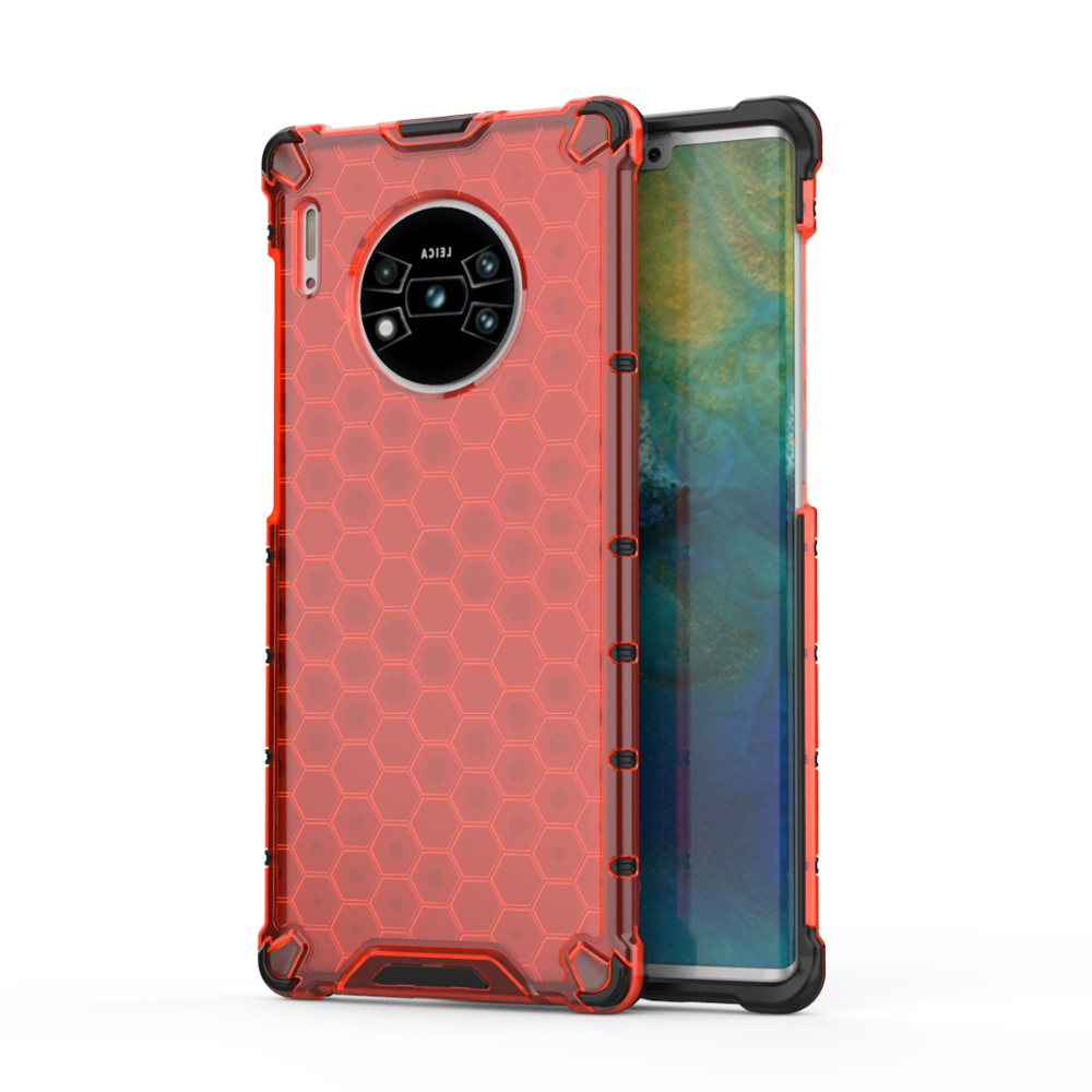 Case Huawei Mate 30 Pro #เคสฝาหลังกันกระแทก Honeycomb Shock Absorber TPU + PC + Silicone Hybrid