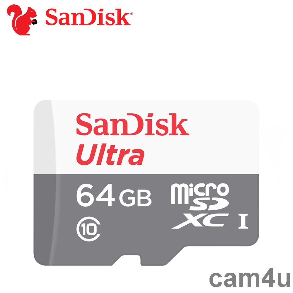 Sandisk เมมโมรี่การ์ดSandisk Micro SD Ultra 64GB ของแท้ประกันศูนย์ ขาวเทา