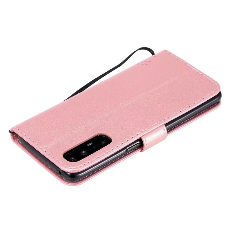 เคส OPPO Reno 3 Pro 4G 6.4 นิ้ว #เคสฝาพับหนัง PU พิมพ์ลาย Imprint Cat and Tree Pattern Leather Protection Cover