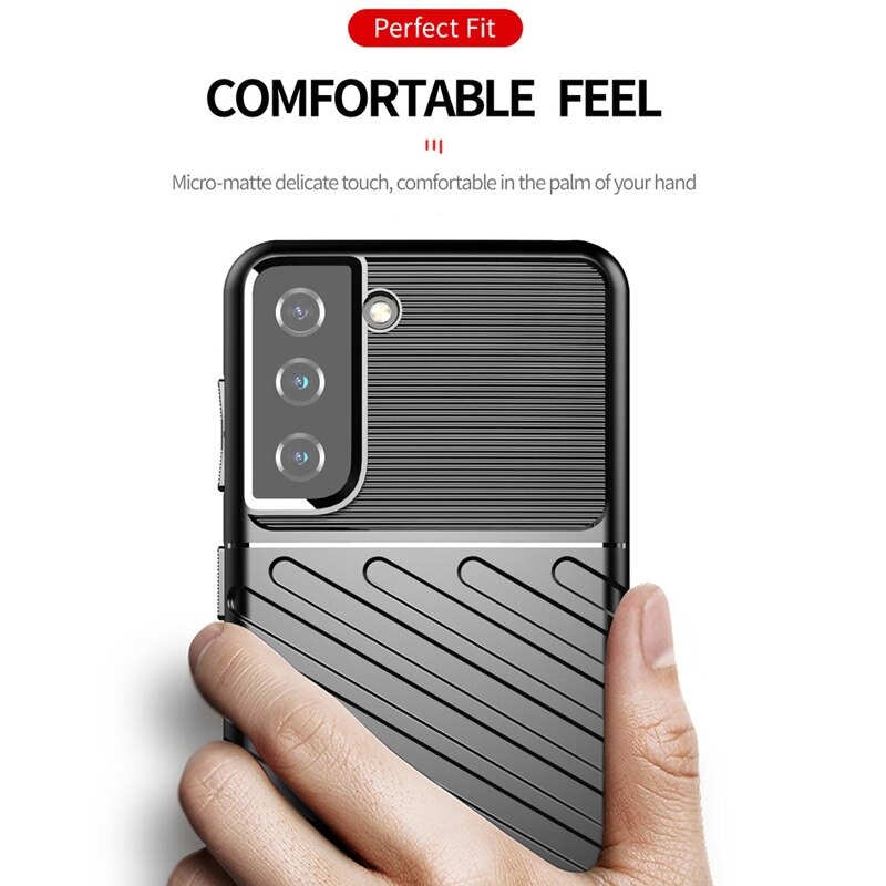 Case Samsung Galaxy S21 FE 5G #เคสฝาหลัง TPU อ่อน Thunder Series Twill Texture Soft TPU