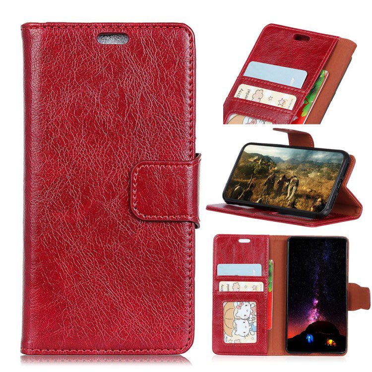 เคส Nokia 5.1 Plus #เคสฝาพับหนังแยกคุณภาพดี Textured Split Leather Wallet