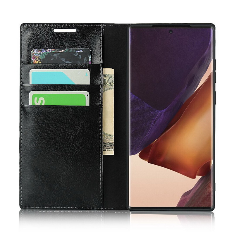 Case Samsung Galaxy Note 20 Ultra / Note 20 Ultra 5G #เคสฝาพับหนังแท้แบบกระเป๋าสตางค์คุณภาพดี Crazy Horse Genuine Leather Cover