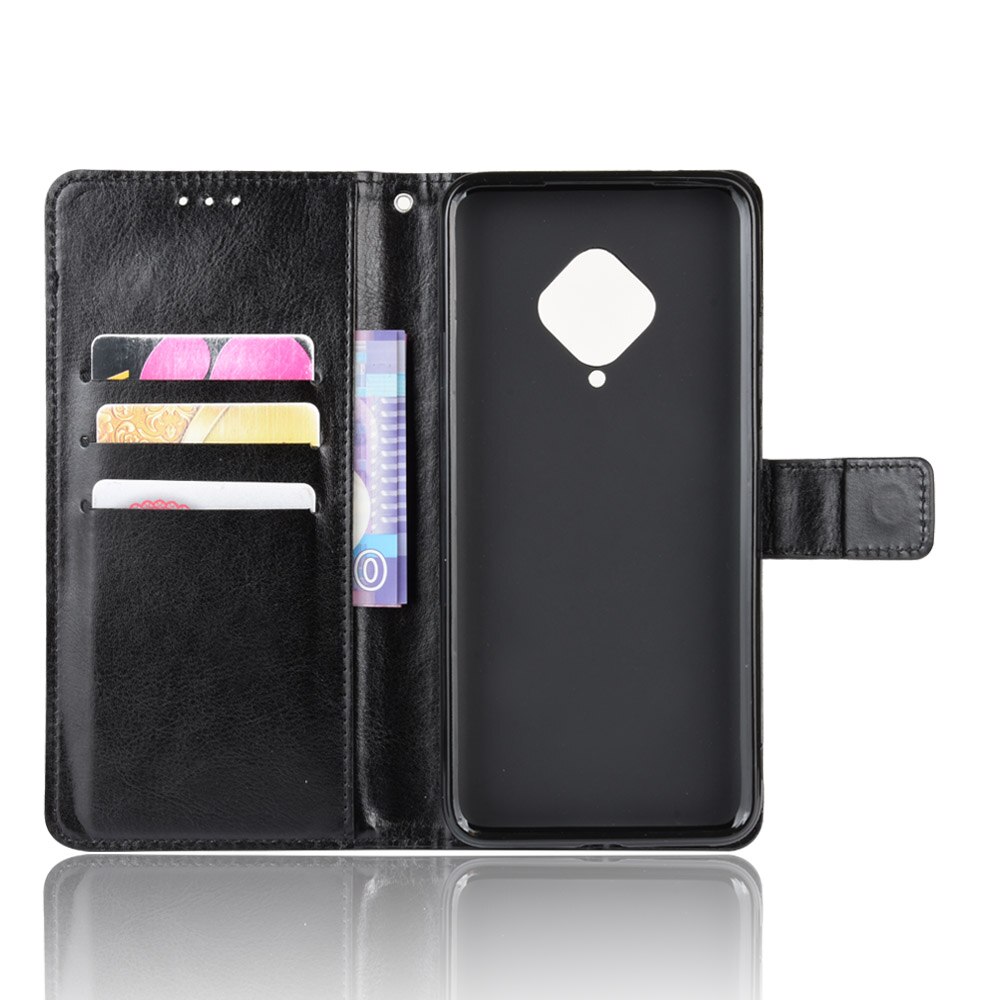 Case Vivo S1 Pro #เคสฝาพับหนัง PU ผิวหนังม้า Crazy Horse Texture Leather Wallet