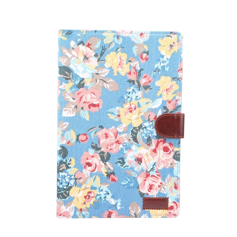 Case Samsung Galaxy Tab S7 11นิ้ว T870 T875 #เคสฝาพับแบบกระเป๋าสตางค์หนัง PU ผิวผ้าลายดอกไม้ Flower Cloth Skin PU Leather Wallet