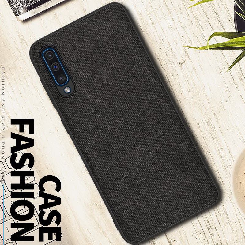Case Samsung Galaxy A50 / A50s / A30s #เคสฝาหลังรูปแบบ Cloth Texture PU Leather + TPU