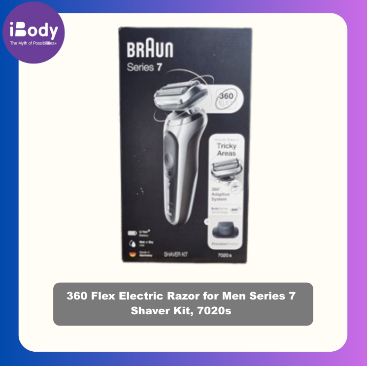 [Braun] 360 Flex Electric Razor for Men Series 7 Shaver Kit, 7020s เครื่องโกนหนวดไฟฟ้า ที่กันจอน เซต 5 ชิ้น