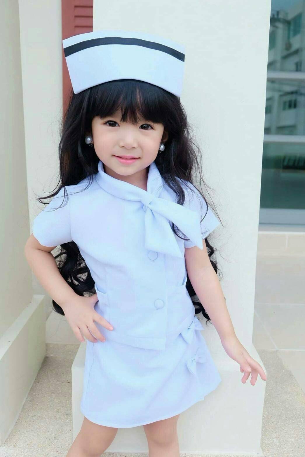 ชุดพยาบาลเด็ก รุ่นกระโปรงกางเกง
