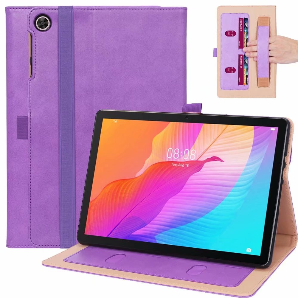 Case Huawei MatePad T10 9.7นิ้ว #เคสฝาพับหนัง PU มีที่สวมนิ้ว Card Holder Stand PU Leather Smart Case