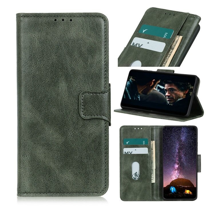 Case realme 10 Pro Plus 5G #เคสฝาพับหนัง PU มีช่องใส่บัตรแถบปิดแม่เหล็กพับตั้งได้ Magnetic Closure Wallet Lanyard Leather