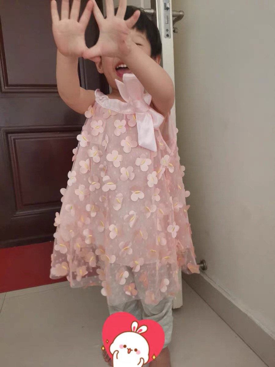 มินิเดรสฟรุ้งฟริ้งดอกผีเสื้อ สำหรับน้อง6เดือนถึง4ขวบ