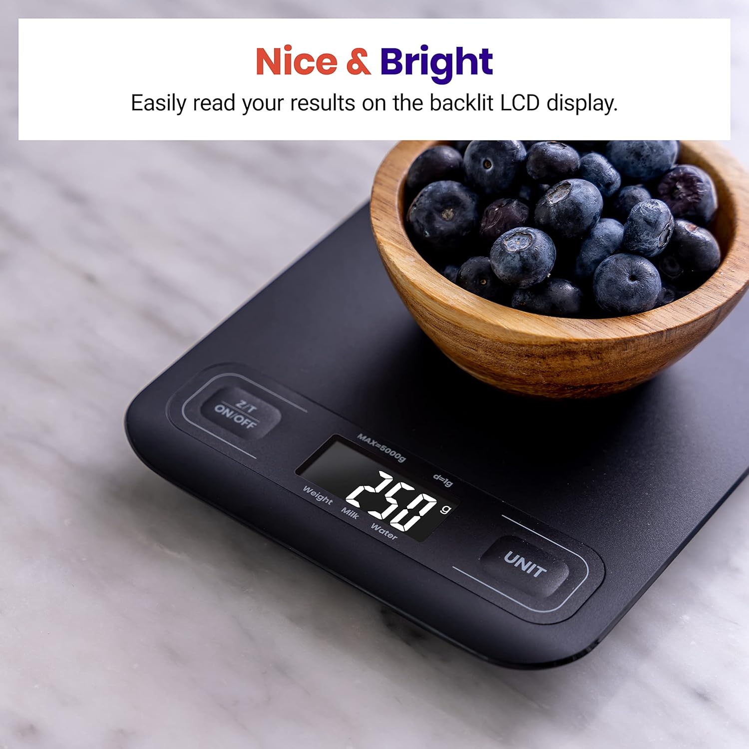 Etekcity® Kitchen Scale Model EKS-C193-KUS,Black เครื่องชั่งในครัว เครื่องชั่งอาหาร