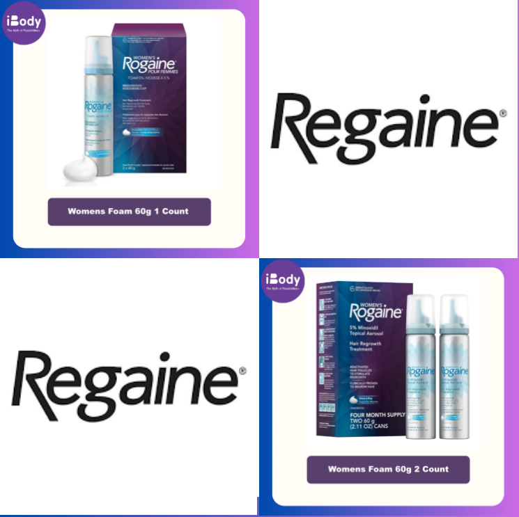 Rogaine Womens Foam 60g 1,2 Count ผลิตภัณฑ์รักษาผมร่วงสำหรับผู้หญิง